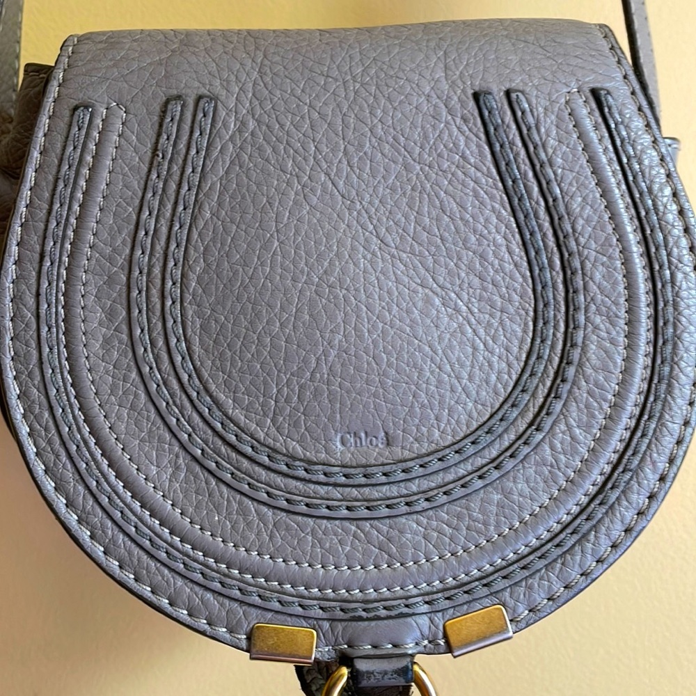 Chloe Marcie Small Saddle Bag Gray